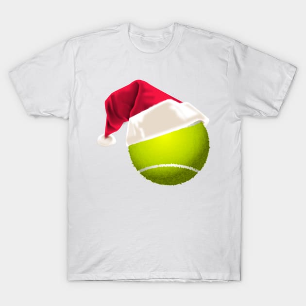 Tennis Ball Santa Hat T-Shirt by Grafikstudio